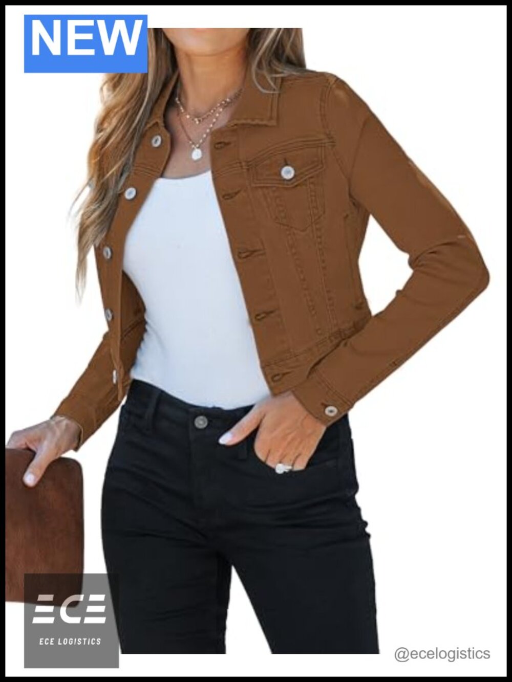 Cropped Jean Jacket Women Stretchy Denim Shacket Lightweight Fitted